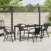 vidaXL Garden Dining Set 5 pcs Black Powder-Coated Steel