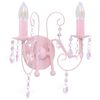 vidaXL Wall Lamp with Beads Pink 2 x E14 Bulbs