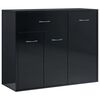 vidaXL Sideboard High Gloss Black 88x30x70 cm Engineered Wood