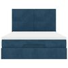 vidaXL Ottoman Bed with Mattresses Dark Blue 140x190cm Velvet
