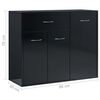 vidaXL Sideboard High Gloss Black 88x30x70 cm Engineered Wood