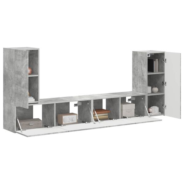 vidaXL TV Cabinet Set 4 pcs Concrete Grey Engineered Wood