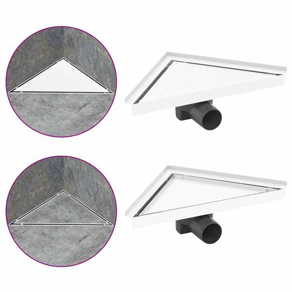 vidaXL Shower Drain with 2-in-1 Cover 25x25 cm Stainless Steel