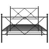 vidaXL Metal Bed Frame without Mattress with Footboard Black 107x203cm