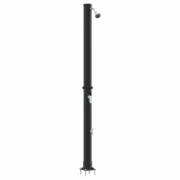 vidaXL Outdoor Solar Shower Black 217 cm PVC and aluminium