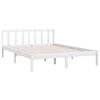 vidaXL Bed Frame without Mattress White Solid Wood 140x190 cm
