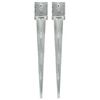 vidaXL Ground Spikes 2 pcs Silver 12x12x89 cm Galvanised Steel