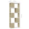 vidaXL Book Cabinet Room Divider White&Sonoma Oak 60x24x155 cm