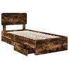 vidaXL Bed Frame with Headboard Smoked Oak 90 x 190 cm Engineered Wood