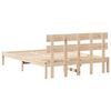 vidaXL Bed Frame with Headboard Brown 150 x 200 cm Solid Pine wood