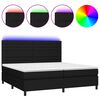 vidaXL Box Spring Bed with Mattress&LED Black 200x200 cm Fabric
