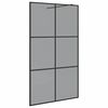 vidaXL Walk-in Shower Wall Black 115 x 195 cm Tempered Glass
