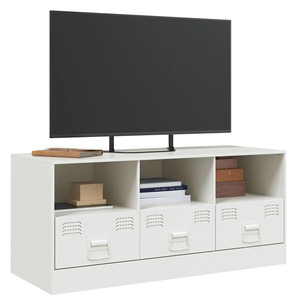 vidaXL TV Cabinet White 99x39x44 cm Steel