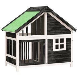 vidaXL Dog Kennel Grey 96x60,5x87 cm Solid Wood Pine