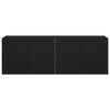 vidaXL TV Wall Cabinets with LED Lights 2 pcs Black 60x35x41 cm