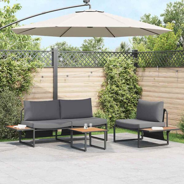 vidaXL Garden Dining Set 3 pcs Anthracite Steel