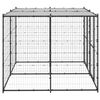 vidaXL Outdoor Dog Kennel Steel with Roof 4.84 m&sup2;