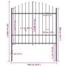 vidaXL Garden Fence with Spear Top Steel 170x175 cm Black