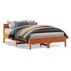 vidaXL Bed Frame without Mattress Wax Brown 135x190 cm Double Solid Wood Pine