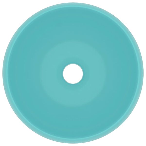 vidaXL Luxury Wash Basin Round Matt Light Green 40x15 cm Ceramic