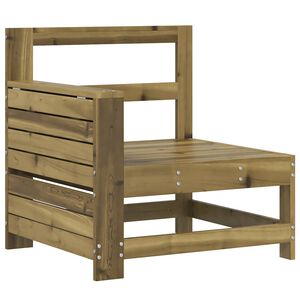 vidaXL Garden Armrest Sofa with Side Table Impregnated Wood Pine