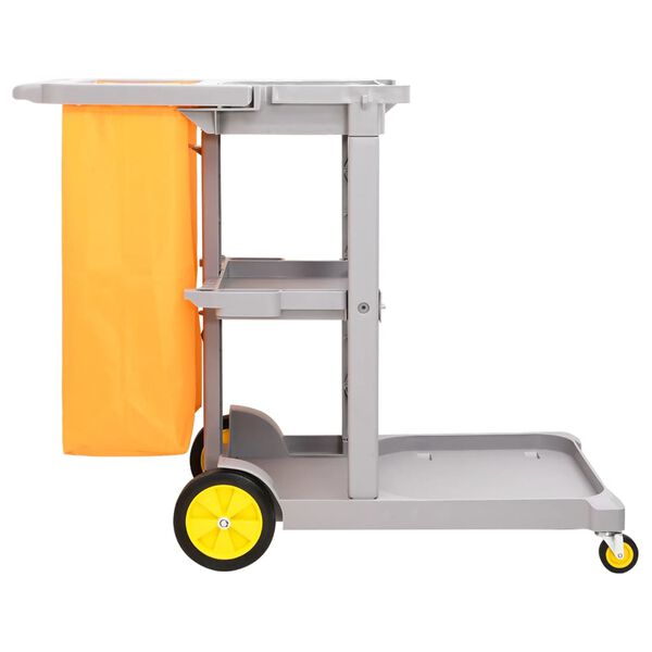 vidaXL 3-Tier Cleaning Trolley with Removable Bag PP&Oxford Fabric