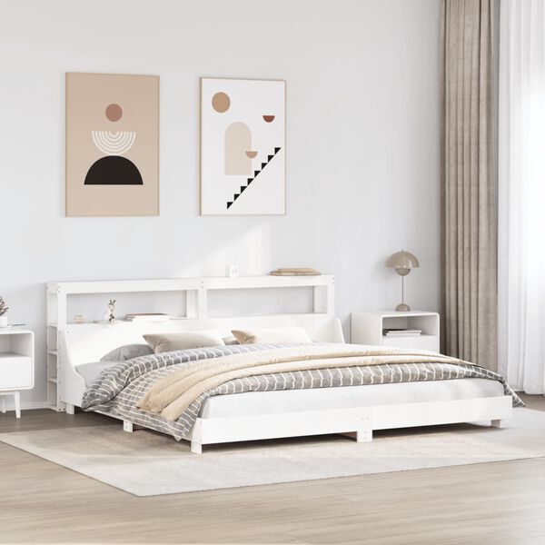 vidaXL Bed Frame without Mattress White 200x200 cm Solid Wood Pine