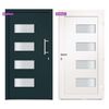vidaXL Front Door Aluminium and PVC Anthracite 110x210 cm
