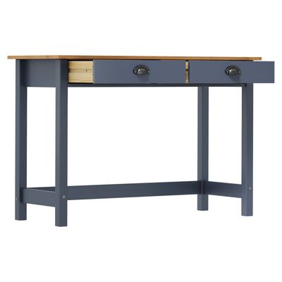 vidaXL Console Table Hill with 2 Drawers Grey 110x45x74 cm Solid Pine Wood
