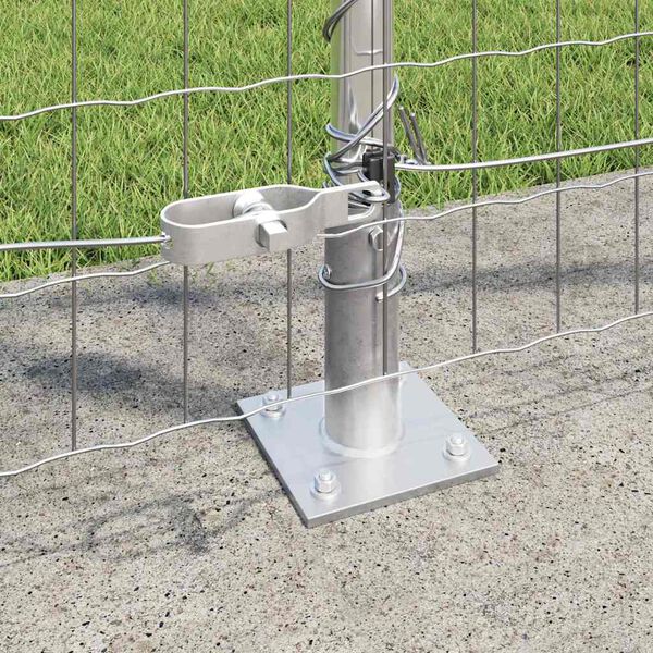 vidaXL Fence with Post Silver 1.2 x 10 m Steel