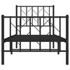 vidaXL Metal Bed Frame without Mattress with Footboard Black 75x190cm