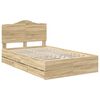 vidaXL Bed Frame with Drawer Sonoma Oak 135 x 190 cm Engineer Wood
