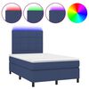 vidaXL Box Spring Bed with Mattress&LED Blue 120x200 cm Fabric