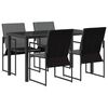 vidaXL Garden Dining Set 5 pcs Black and Anthracite
