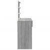 vidaXL Dressing Table with LED Grey Sonoma 100x40x130 cm