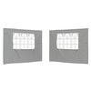 vidaXL Party Tent Sidewall 2 pcs 300 x 195 cm Light Grey PE and Steel
