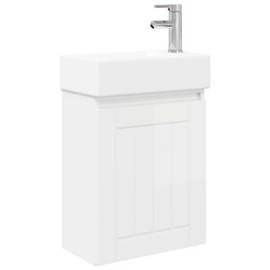 vidaXL Bathroom Vanity Unit with Tap High Gloss White