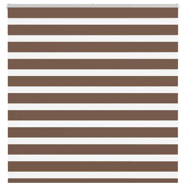 vidaXL Zebra Blind Brown 145x150 cm Fabric Width 140.9 cm Polyester