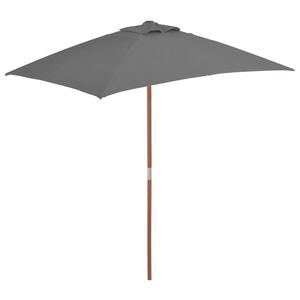 vidaXL Garden Parasol with Wooden Pole 150x200 cm Anthracite