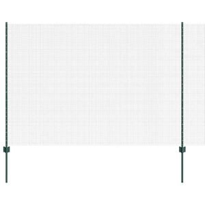 vidaXL Welded Wire Fence with Posts 50 x 1.5 m PVC-Coated Steel Green