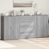 vidaXL Sideboards 3 pcs Grey Sonoma 60x31x84 cm Engineered Wood