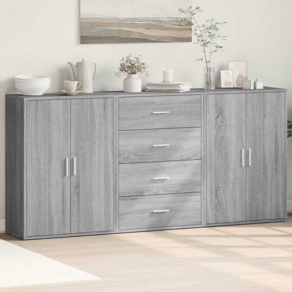 vidaXL Sideboards 3 pcs Grey Sonoma 60x31x84 cm Engineered Wood