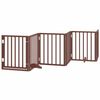 vidaXL Dog Gate with Door Foldable 15 Panels Brown 750 cm Poplar Wood