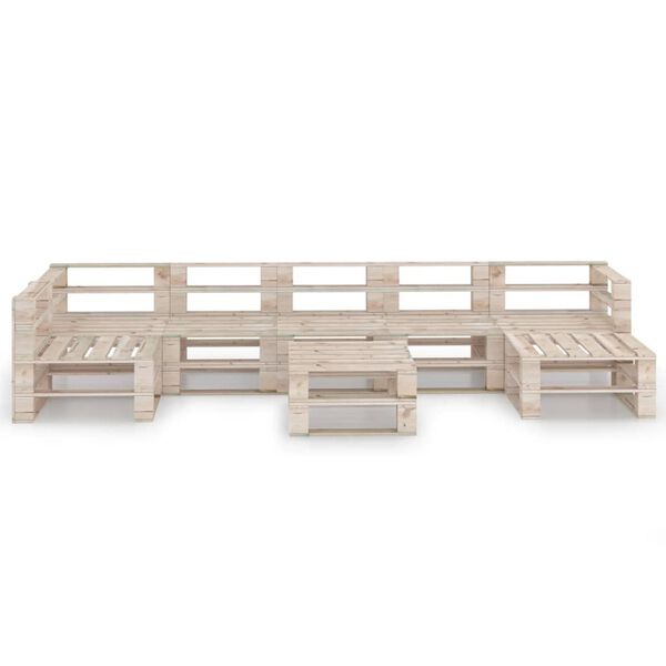 vidaXL 8 Piece Garden Pallet Lounge Set Pinewood