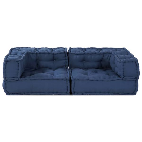 vidaXL Modular Sofa 3 pcs Indigo 140 x 70 x 36 cm Fabric