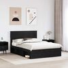vidaXL Bed Frame with Headboard Black 150 x 200 cm Solid Pine Wood