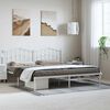 vidaXL Metal Bed Frame without Mattress with Headboard White 183x213cm