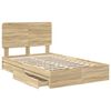 vidaXL Storage Bed with Drawer Sonoma Oak 135 x 190 cm Engineered Wood