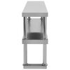 vidaXL 2-Tier Work Table Overshelf 120x30x65 cm Stainless Steel