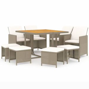 vidaXL Garden Dining Set | Beige, Cream